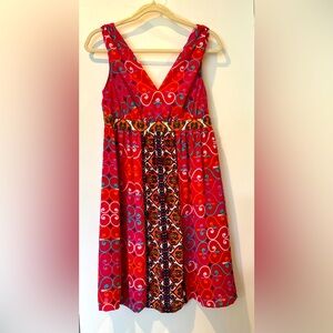 Nicole Miller printed and beaded mid length sleeveless dress size 6 NWT!!
